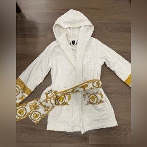 White Hooded Versace Robe